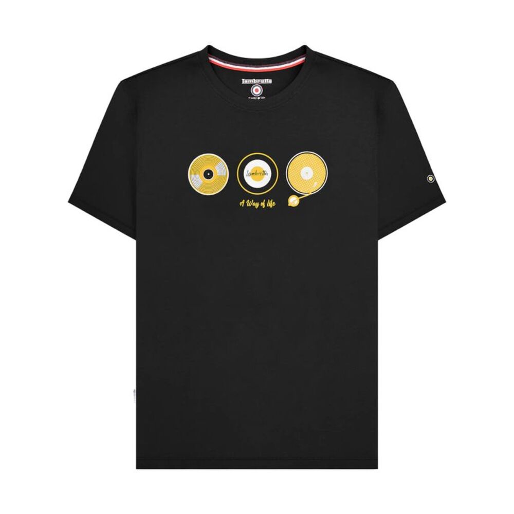 Lambretta Mens Vinyl Big & Tall T-Shirt / Black